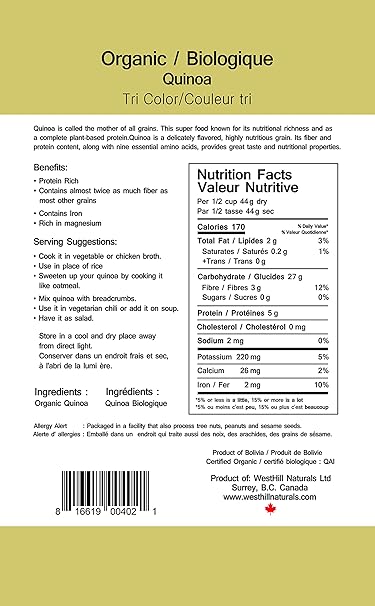Organic Tri Color Quinoa 454g